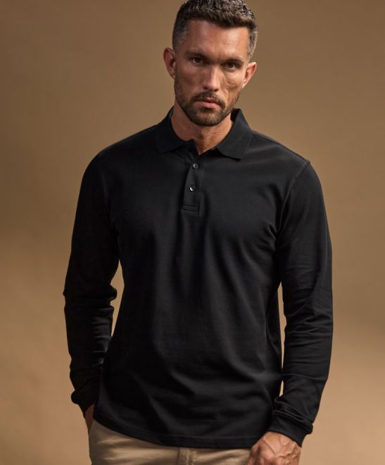 TJ 1406 Herren Luxus Stretch Piqué Polo langarm