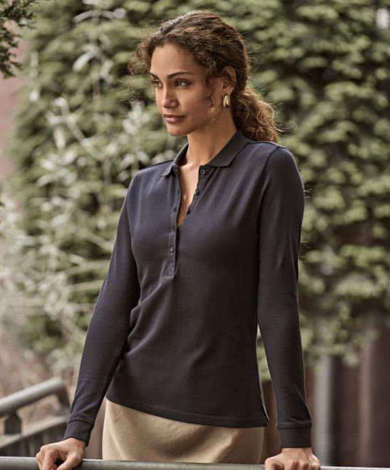 TJ 146 Damen Luxus Stretch Piqué Polo langarm
