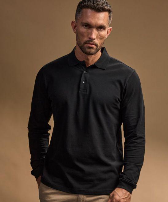 TJ 1406 Herren Luxus Stretch Piqué Polo langarm