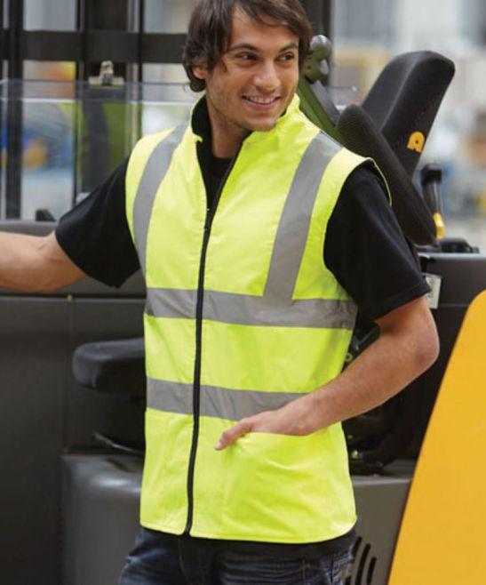 HV 008F Hi-Vis Wende Fleece Bodywarmer zip for decoration 362